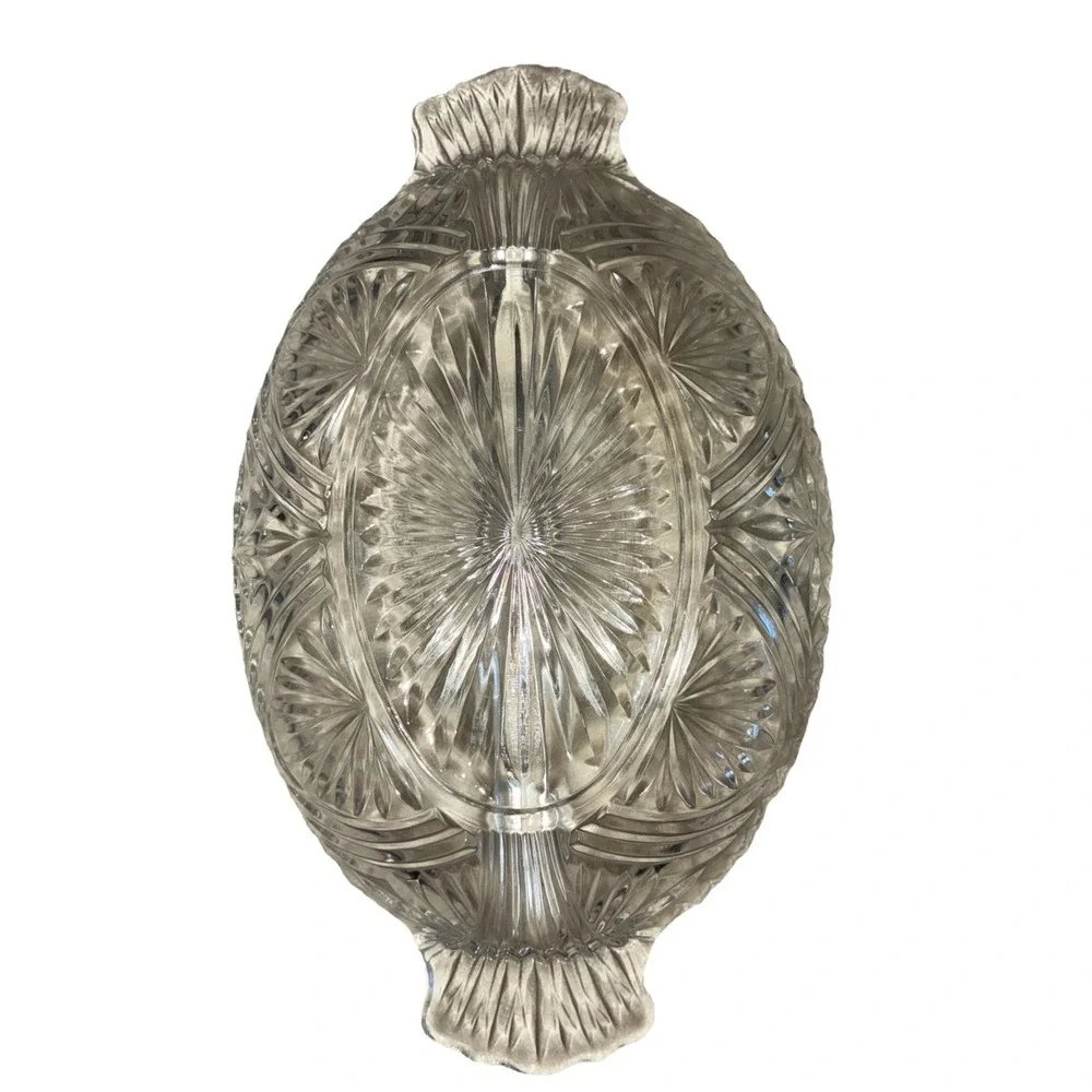 Mikasa Royal Suite Hostess Server Clear Crystal Divided‎ Serving Dish 10x6